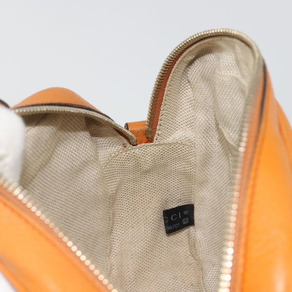 GUCCI Shoulder Bag Leather Orange Gold 308364 Auth 193050V