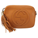 GUCCI Shoulder Bag Leather Orange Gold 308364 Auth 193050V-13