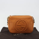 GUCCI Shoulder Bag Leather Orange Gold 308364 Auth 193050V-12