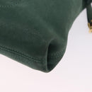 FENDI Shoulder Bag Leather Green Gold Auth 193051V-14
