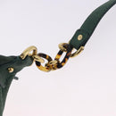 FENDI Shoulder Bag Leather Green Gold Auth 193051V-10