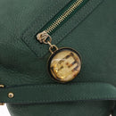 FENDI Shoulder Bag Leather Green Gold Auth 193051V-18