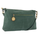 FENDI Shoulder Bag Leather Green Gold Auth 193051V-1