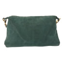 FENDI Shoulder Bag Leather Green Gold Auth 193051V-2