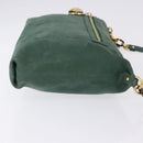FENDI Shoulder Bag Leather Green Gold Auth 193051V-3