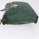 FENDI Shoulder Bag Leather Green Gold Auth 193051V-4