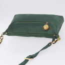 FENDI Shoulder Bag Leather Green Gold Auth 193051V-6