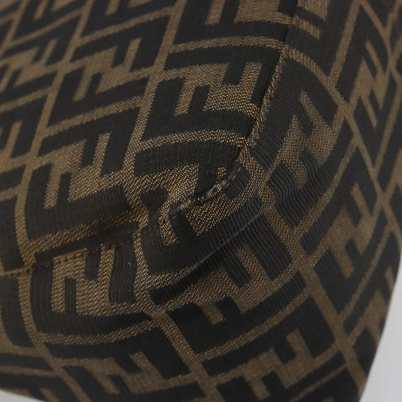 FENDI Zucca Canvas Mamma Baguette Shoulder Bag Brown Black Auth 193052V