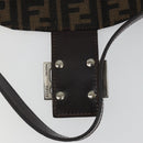 FENDI Zucca Canvas Mamma Baguette Shoulder Bag Brown Black Auth 193052V-10