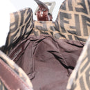 FENDI Zucca Canvas Mamma Baguette Shoulder Bag Brown Black Auth 193052V-21