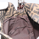 FENDI Zucca Canvas Mamma Baguette Shoulder Bag Brown Black Auth 193052V-22