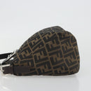 FENDI Zucca Canvas Mamma Baguette Shoulder Bag Brown Black Auth 193052V-4