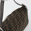 FENDI Zucca Canvas Mamma Baguette Shoulder Bag Brown Black Auth 193052V-6