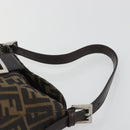 FENDI Zucca Canvas Mamma Baguette Shoulder Bag Brown Black Auth 193052V-8