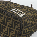FENDI Zucca Canvas Hand Bag Black Brown Auth 193053-10
