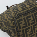 FENDI Zucca Canvas Hand Bag Black Brown Auth 193053-11