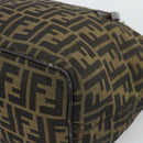 FENDI Zucca Canvas Hand Bag Black Brown Auth 193053-12
