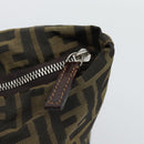FENDI Zucca Canvas Hand Bag Black Brown Auth 193053-14
