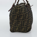 FENDI Zucca Canvas Hand Bag Black Brown Auth 193053-5