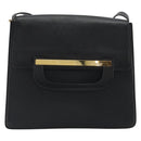 GUCCI Shoulder Bag Leather Black Gold 001 406 1803 Auth 193054-13