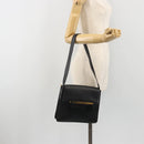 GUCCI Shoulder Bag Leather Black Gold 001 406 1803 Auth 193054-23