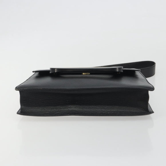 GUCCI Shoulder Bag Leather Black Gold 001 406 1803 Auth 193054