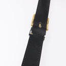 CELINE Shoulder Bag Leather Black Gold Auth 193055-9