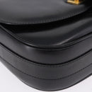 CELINE Shoulder Bag Leather Black Gold Auth 193055-15