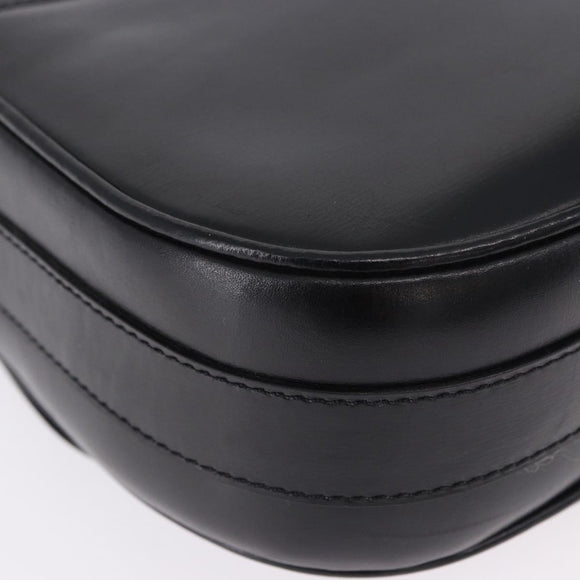 CELINE Shoulder Bag Leather Black Gold Auth 193055