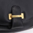 CELINE Shoulder Bag Leather Black Gold Auth 193055-19