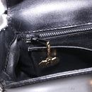 CELINE Shoulder Bag Leather Black Gold Auth 193055-24
