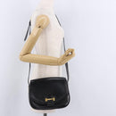 CELINE Shoulder Bag Leather Black Gold Auth 193055-26