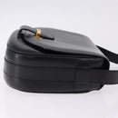 CELINE Shoulder Bag Leather Black Gold Auth 193055-4