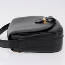 CELINE Shoulder Bag Leather Black Gold Auth 193055-5
