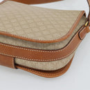 CELINE Macadam Canvas Shoulder Bag PVC Beige Gold Auth 193056-12