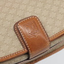 CELINE Macadam Canvas Shoulder Bag PVC Beige Gold Auth 193056-14