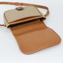 CELINE Macadam Canvas Shoulder Bag PVC Beige Gold Auth 193056-15