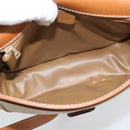 CELINE Macadam Canvas Shoulder Bag PVC Beige Gold Auth 193056-17
