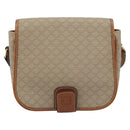 CELINE Macadam Canvas Shoulder Bag PVC Beige Gold Auth 193056-2