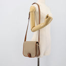 CELINE Macadam Canvas Shoulder Bag PVC Beige Gold Auth 193056-24