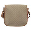 CELINE Macadam Canvas Shoulder Bag PVC Beige Gold Auth 193056-2