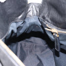 Miu Miu Ribbon Hand Bag Leather 2way Black Gold Auth 193057M-23