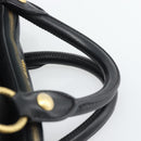 Miu Miu Ribbon Hand Bag Leather 2way Black Gold Auth 193057M-14