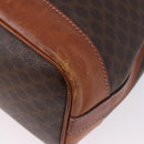 CELINE Macadam Canvas Shoulder Bag PVC Leather Brown Gold Auth 193065-11