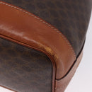 CELINE Macadam Canvas Shoulder Bag PVC Leather Brown Gold Auth 193065-13