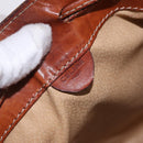 CELINE Macadam Canvas Shoulder Bag PVC Leather Brown Gold Auth 193065-16