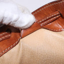 CELINE Macadam Canvas Shoulder Bag PVC Leather Brown Gold Auth 193065-20