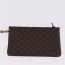 CELINE Macadam Canvas Shoulder Bag PVC Leather Brown Gold Auth 193065-21