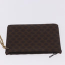 CELINE Macadam Canvas Shoulder Bag PVC Leather Brown Gold Auth 193065-22