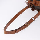 CELINE Macadam Canvas Shoulder Bag PVC Leather Brown Gold Auth 193065-7